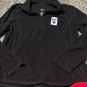 Black Quarter-Zip Pullover with Logo